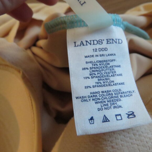 LAND'S END Geometric Floral Print One Piece Swimsuit Stretch Vacation Size 12DDD - Picture 12 of 12